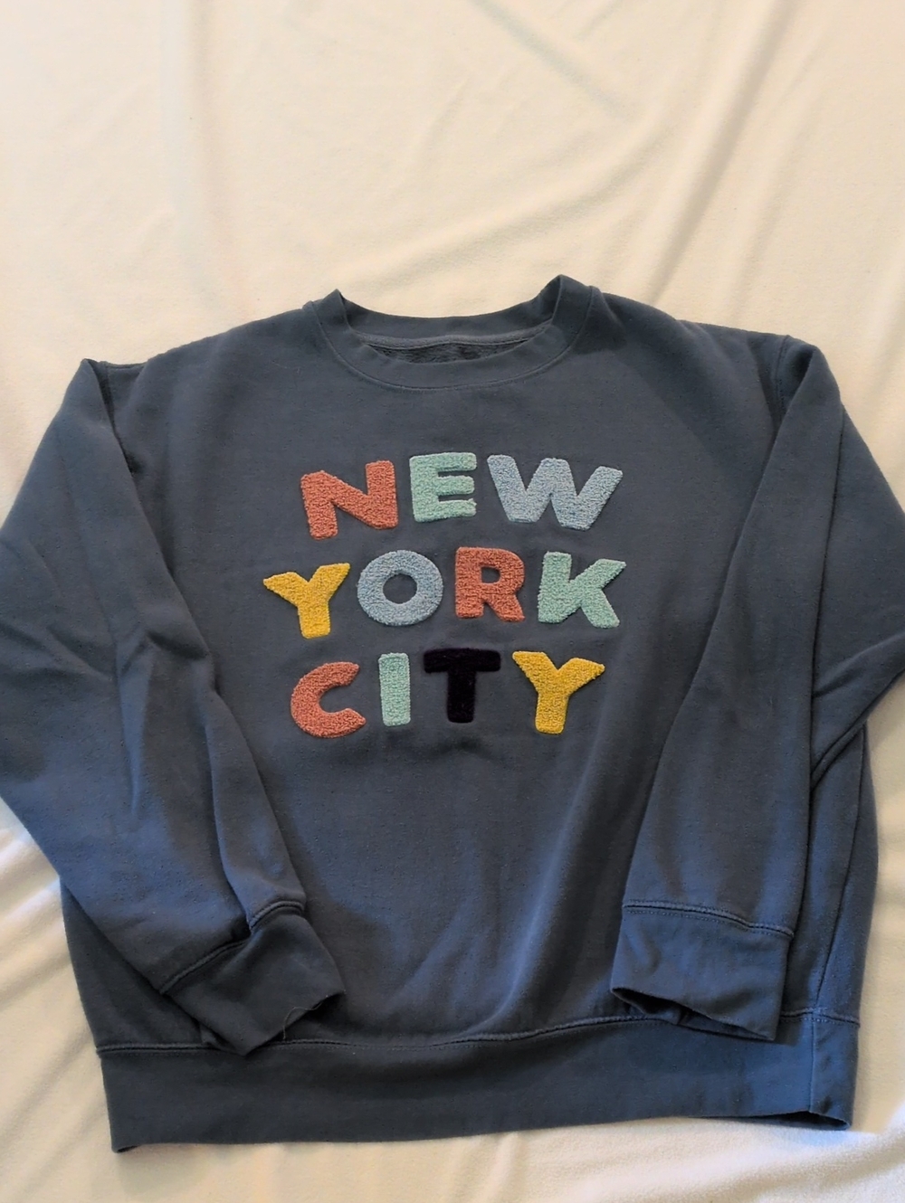 Blue 'New York City' Crewneck Sweater